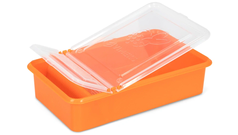 Krmítko hranaté 0,8L oranžové
