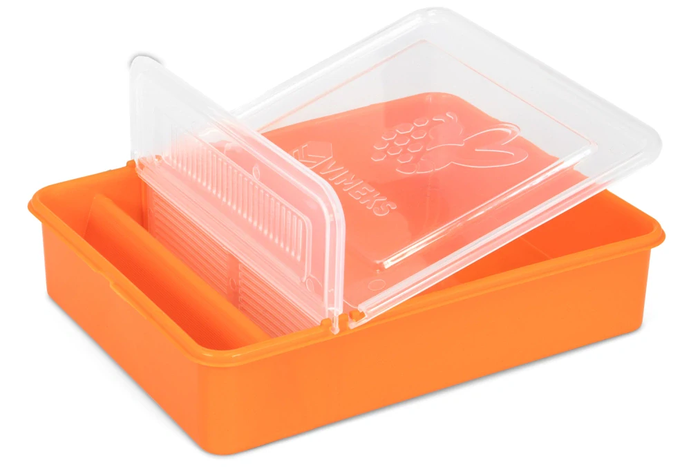 Krmítko hranaté 1,5L oranžové