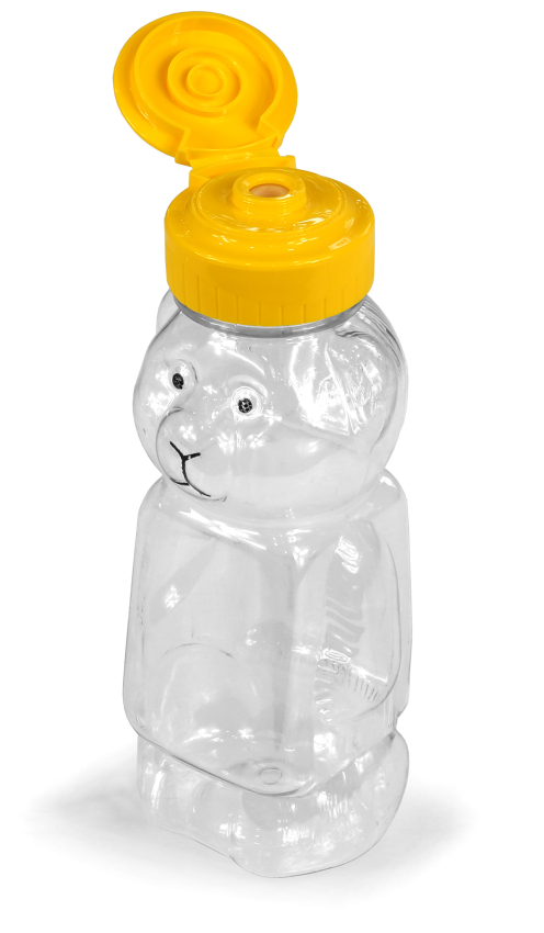 Plastová fľaša na med – medvedík 340 ml s uzáverom