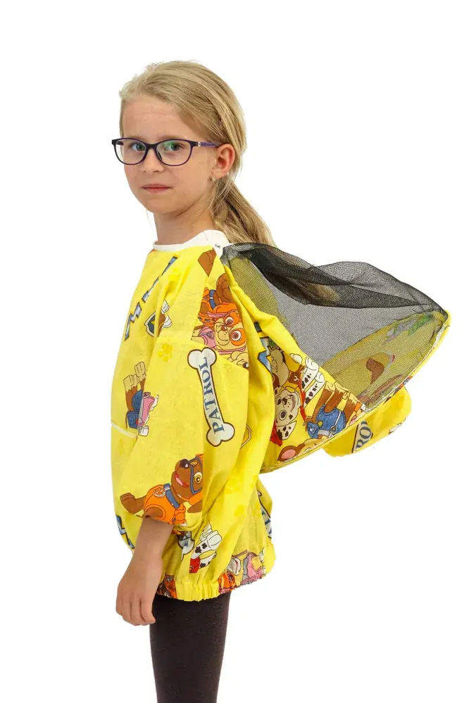 Detská včelárska bunda s potlačou žltá