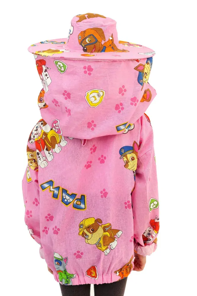 Bunda včelárska detská s potlačou rúžová